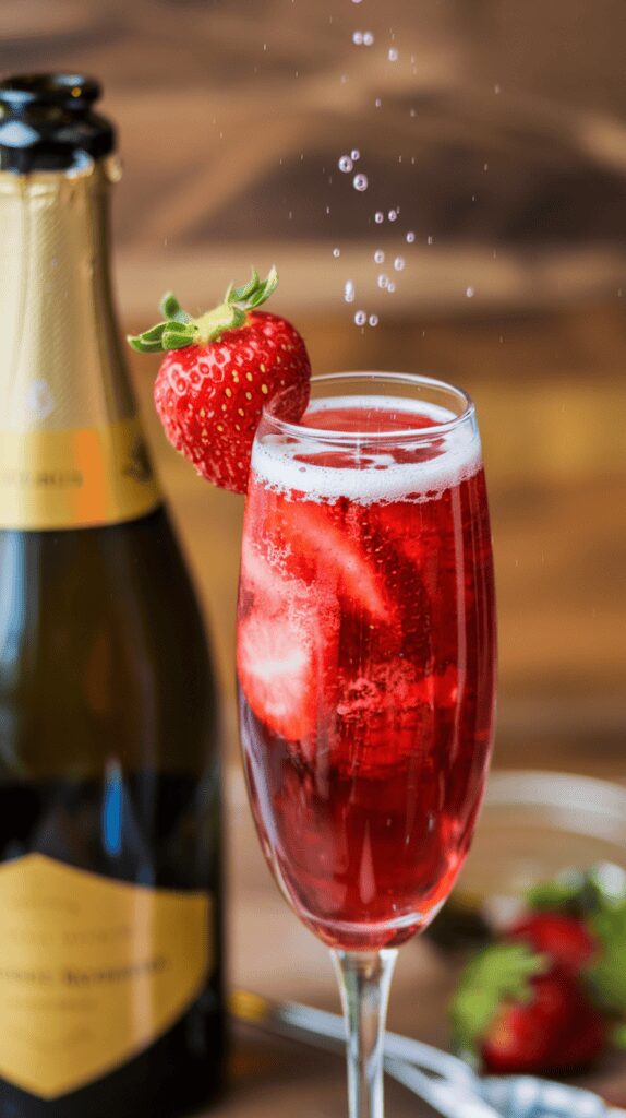 Strawberry Champagne Cocktail