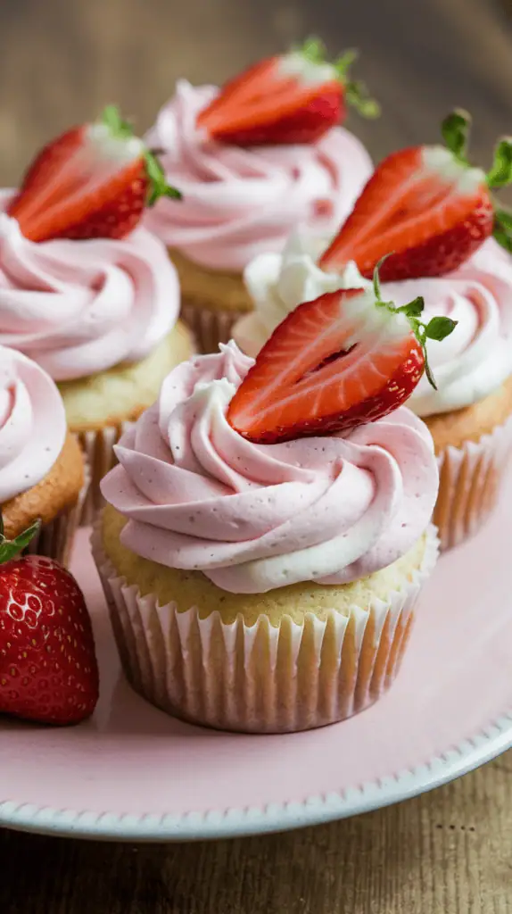 Strawberry Swirl Cupcakes