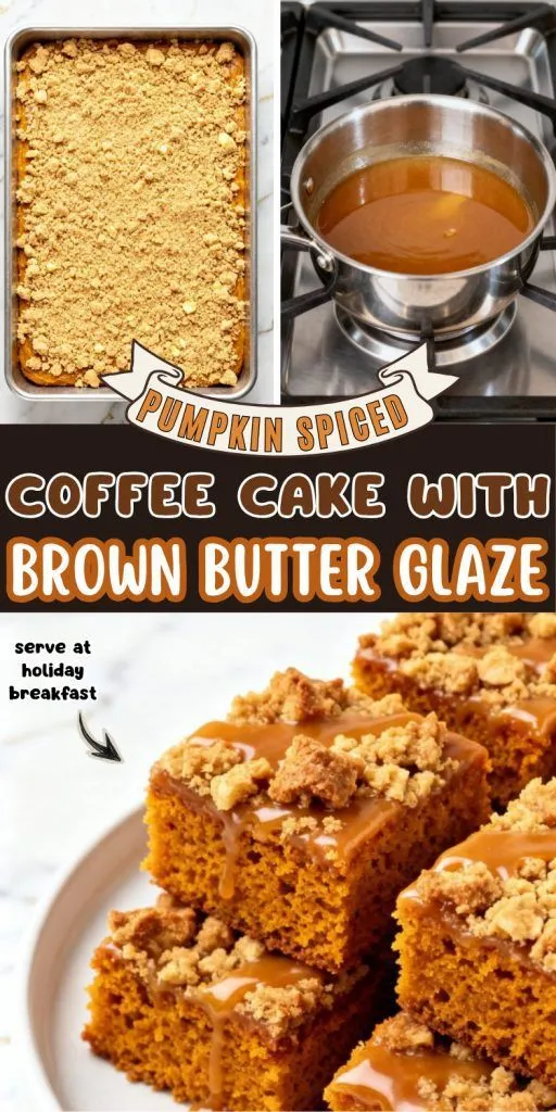 Pumpkin Spiced Coffee Cake with Brown Butter Glaze