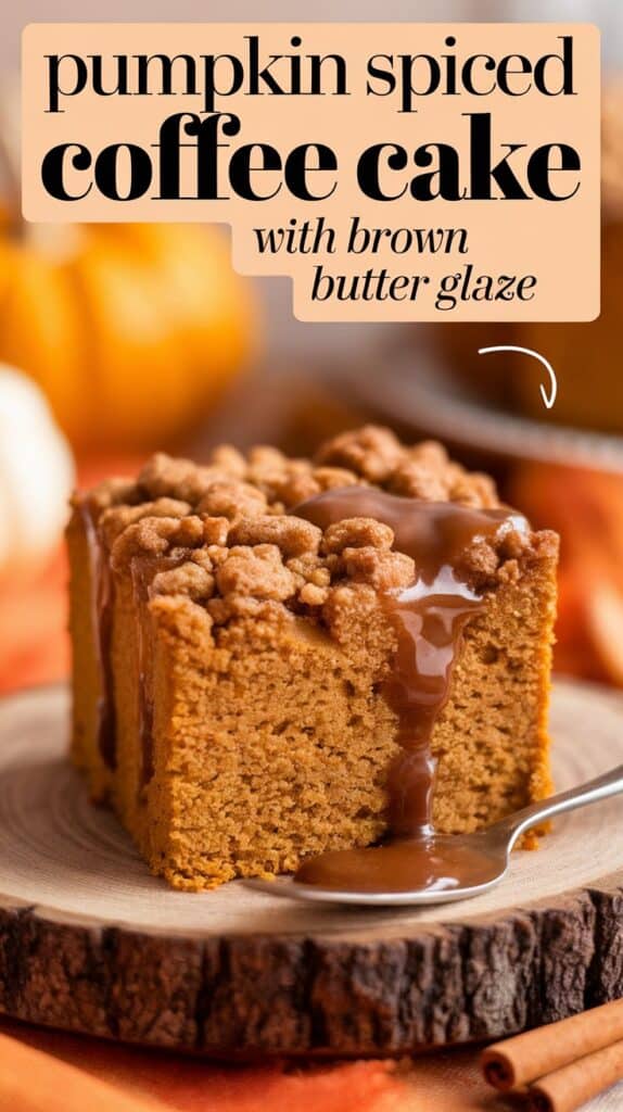 Pumpkin Spiced Coffee Cake with Brown Butter Glaze 