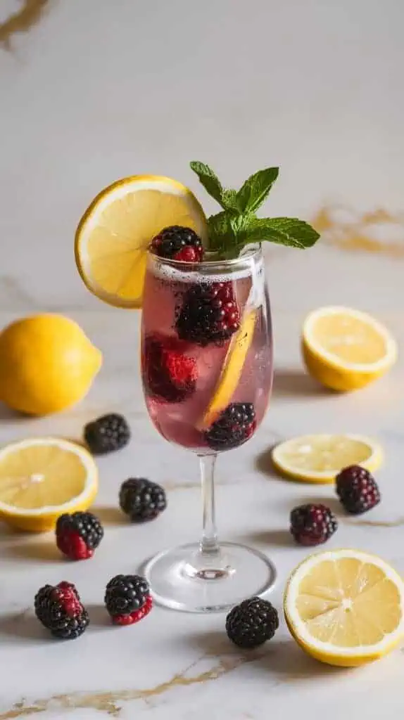 Blackberry Champagne Smash