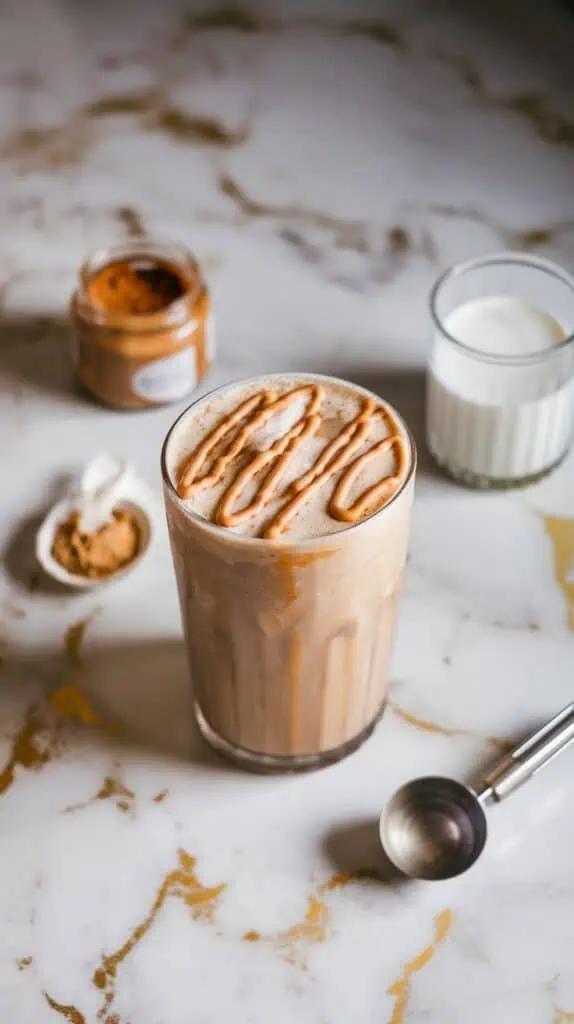 Peanut Butter Iced Protein Coffee Shake