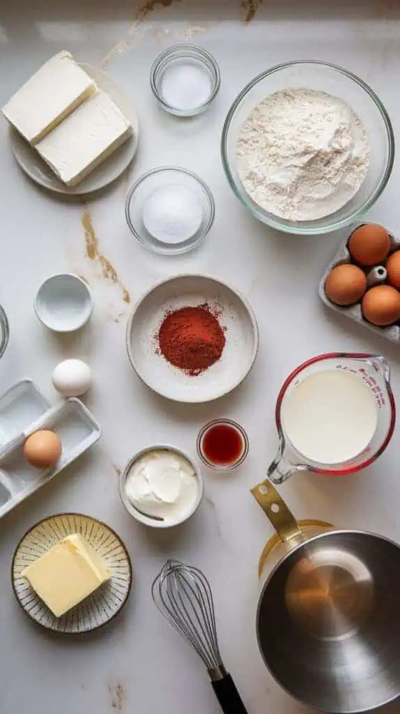 Red Velvet Cheesecake ingredients