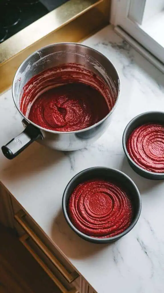 Make the Red Velvet Cake Layers