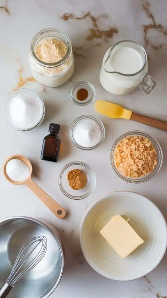  all ingredients for No-Bake Eggnog Cream Pie