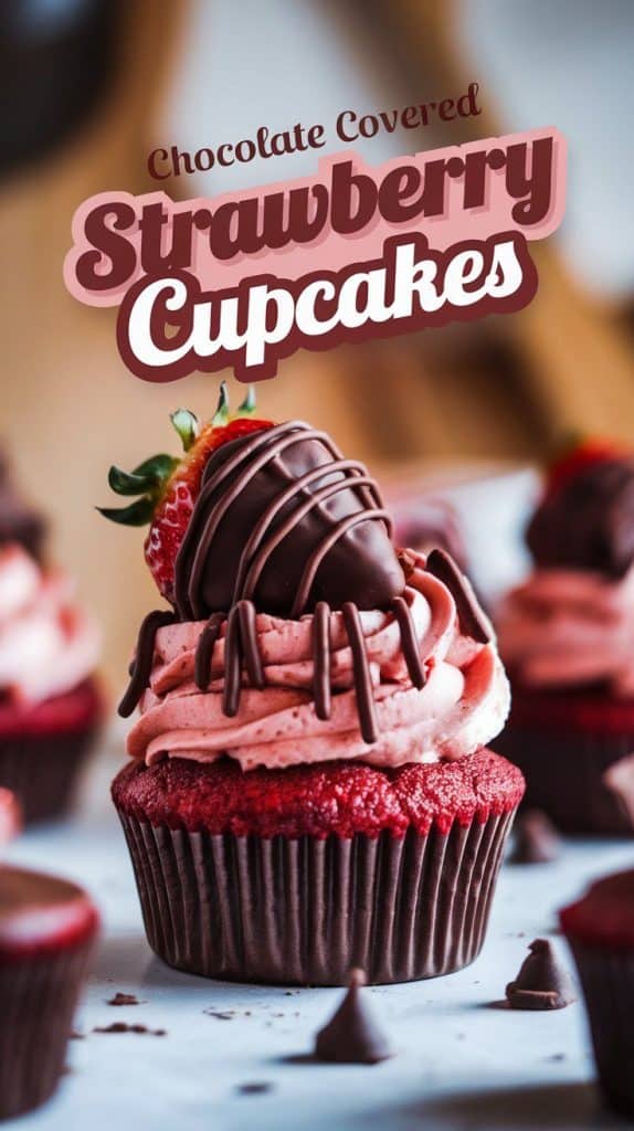 Chocolate Covered Strawberry Cupcakes