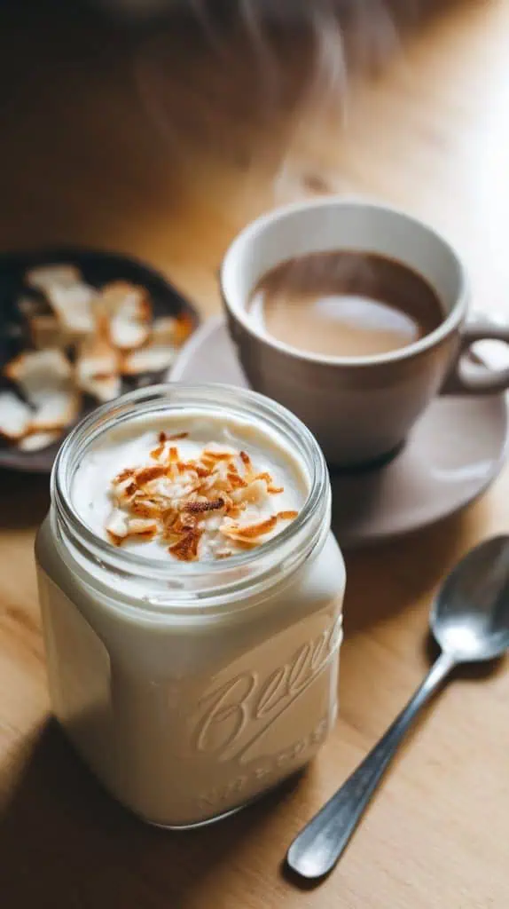 Homemade Coconut Macaroon Coffee Creamer