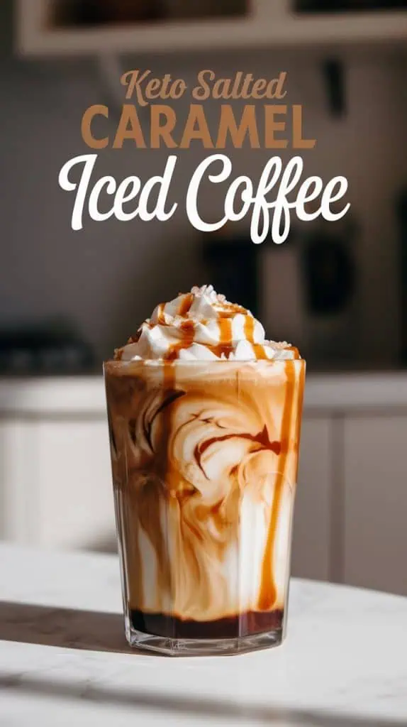 Keto Salted Caramel Iced Coffee