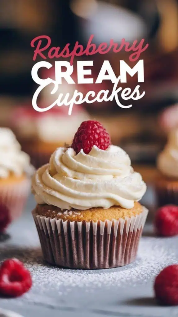 Raspberry Cream Cupcakes