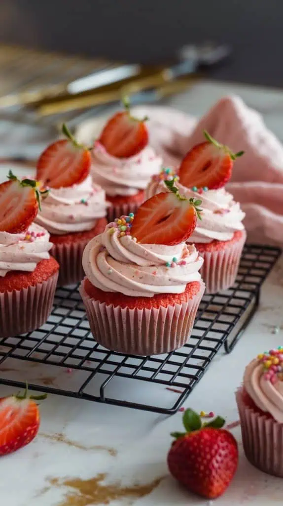 Strawberry Swirl Cupcakes