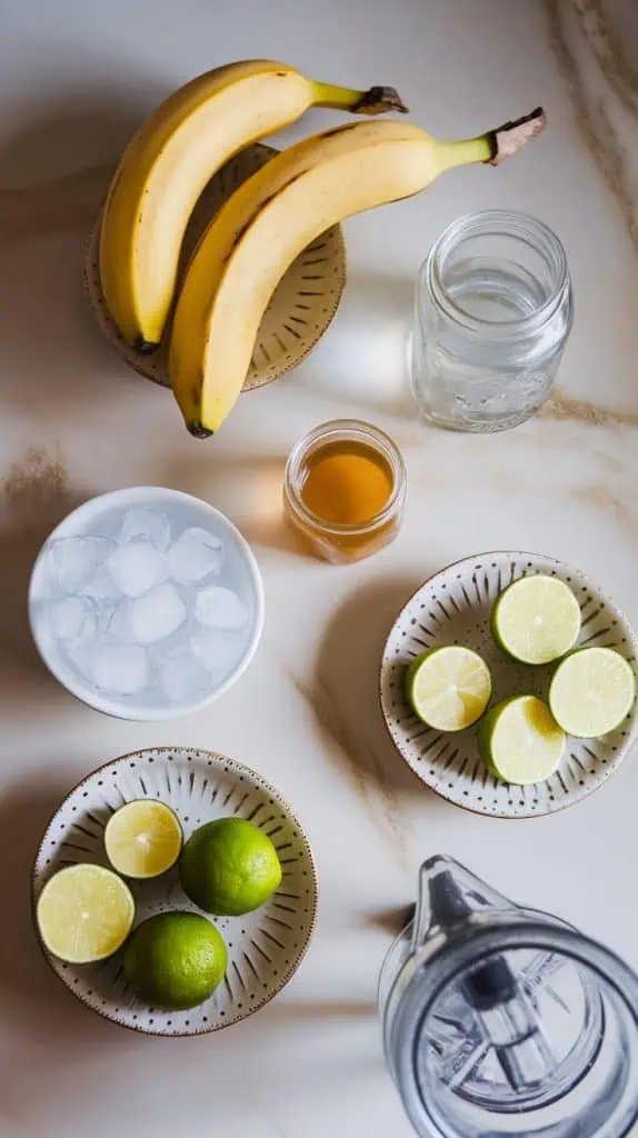 ingredients for a frozen banana daiquiri