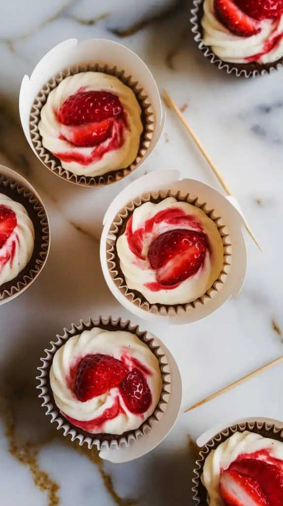 Strawberry Swirl Cupcakes