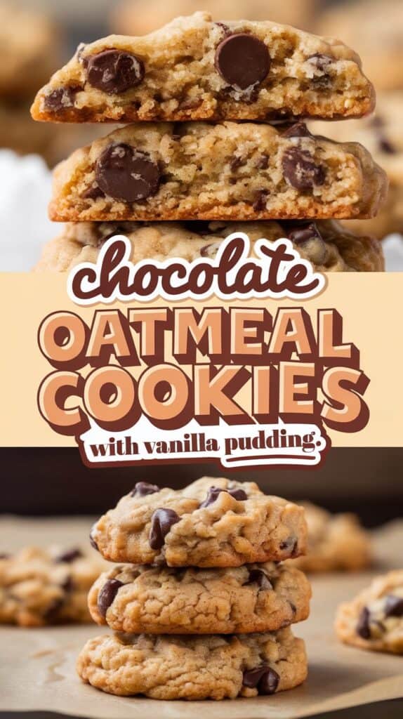 Chocolate Chip Oatmeal Cookies With Vanilla Pudding