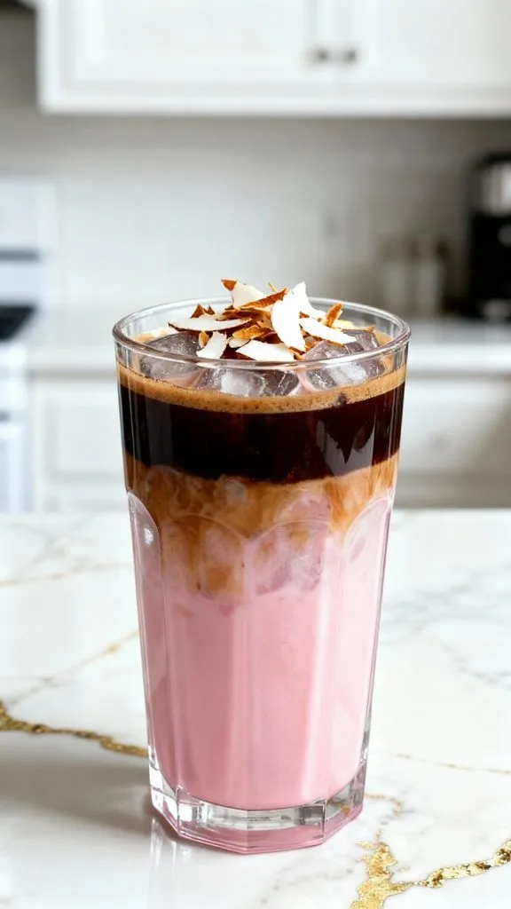 Pink Coconut Iced Latte