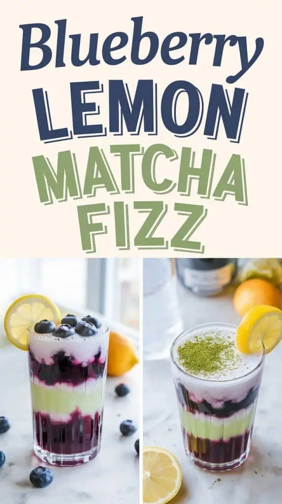 Blueberry Lemon Matcha Fizz