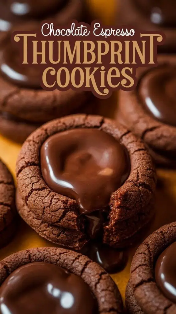 Chocolate Espresso Thumbprint Cookies