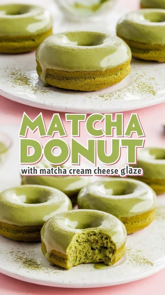 Matcha Baked Donuts with Matcha Cream Cheese Glaze