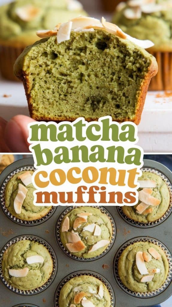 Matcha Banana Coconut Muffins 1