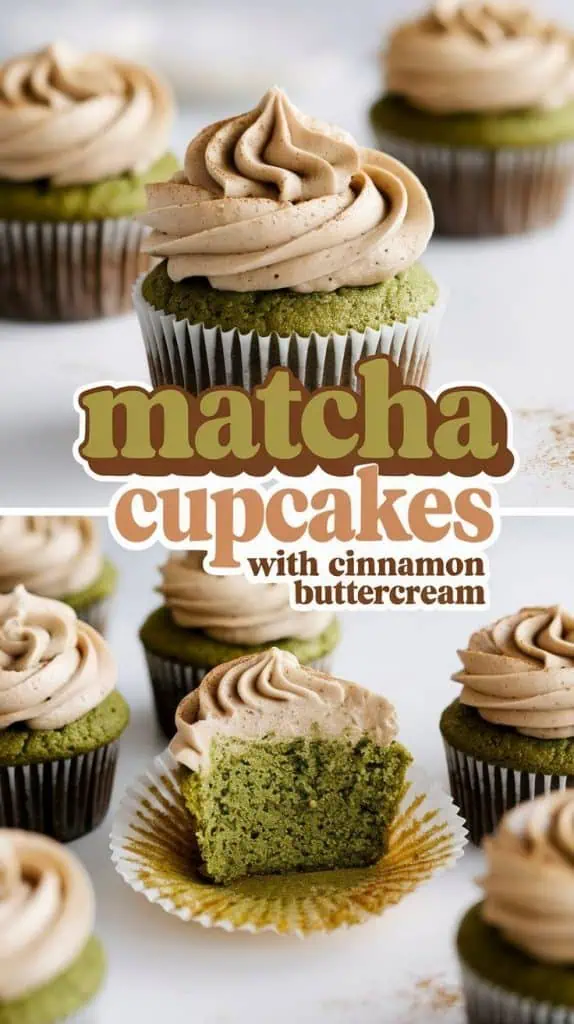 Matcha Cupcakes with Cinnamon Buttercream 2