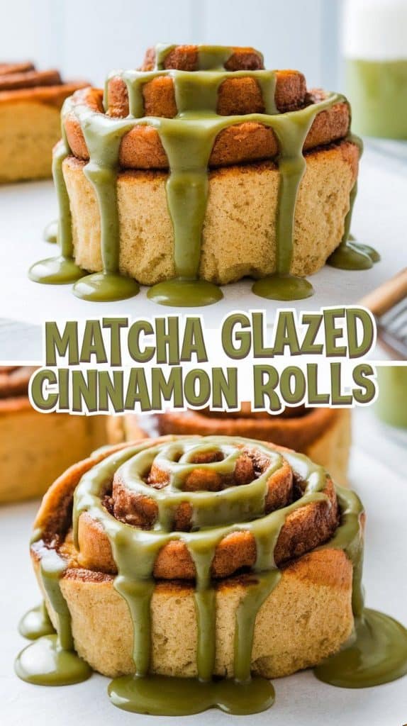 Matcha Glazed Cinnamon Rolls
