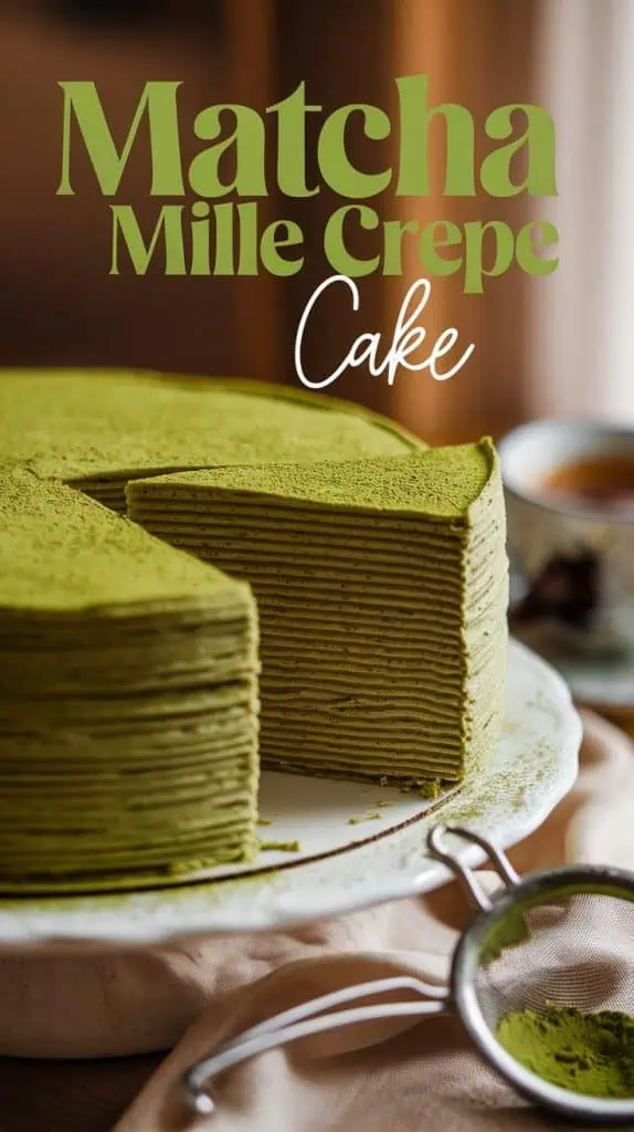Matcha Mille Crepe Cake 1