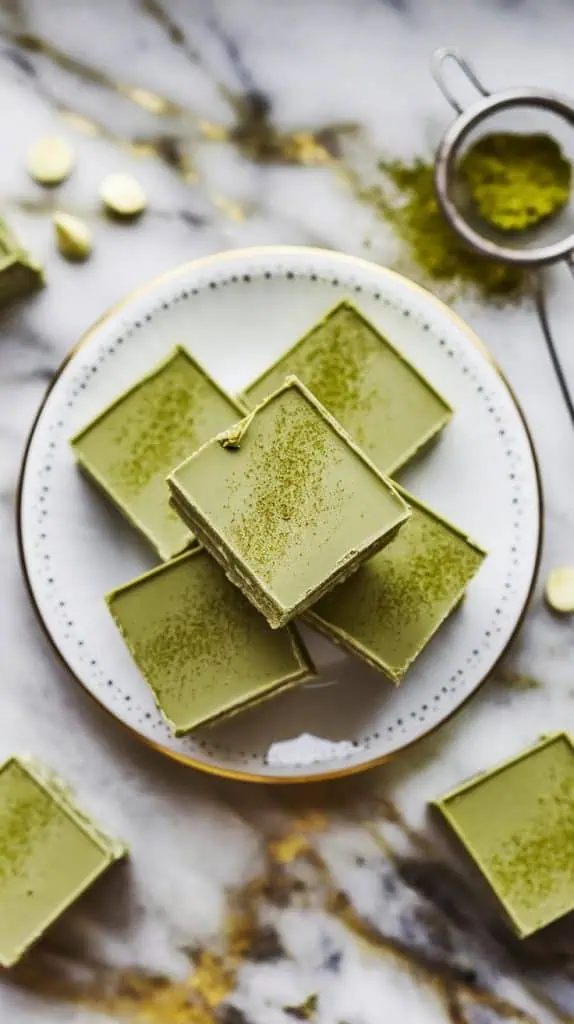 Matcha White Chocolate Fudge
