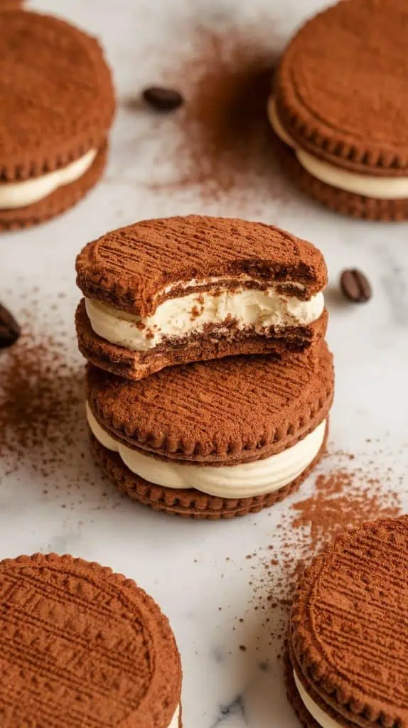 Tiramisu Cookie Sandwiches