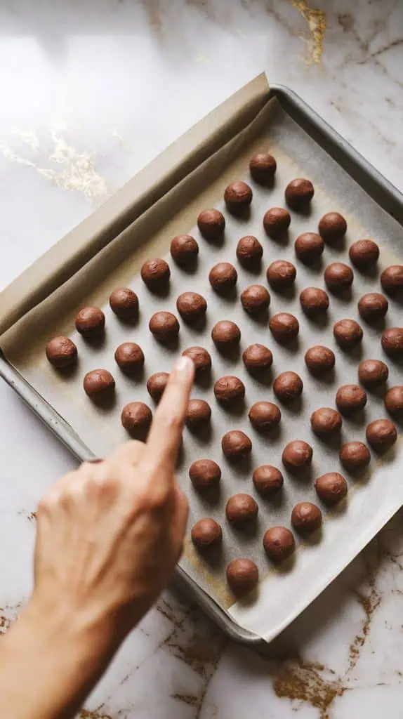 Chocolate Espresso Thumbprint Cookies