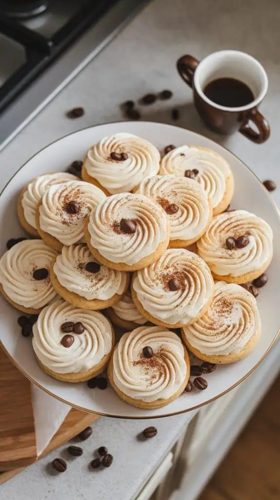 Coffee Sugar Cookies with Vanilla Bean Buttercream