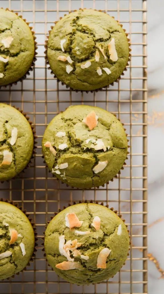 baked Matcha Banana Coconut Muffins