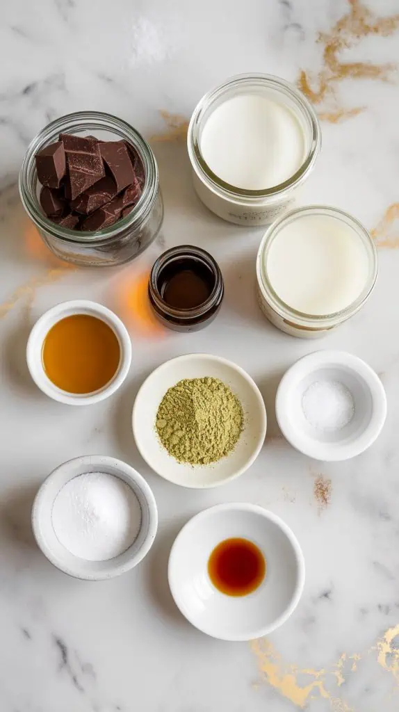 Chocolate Hazelnut Matcha Pudding