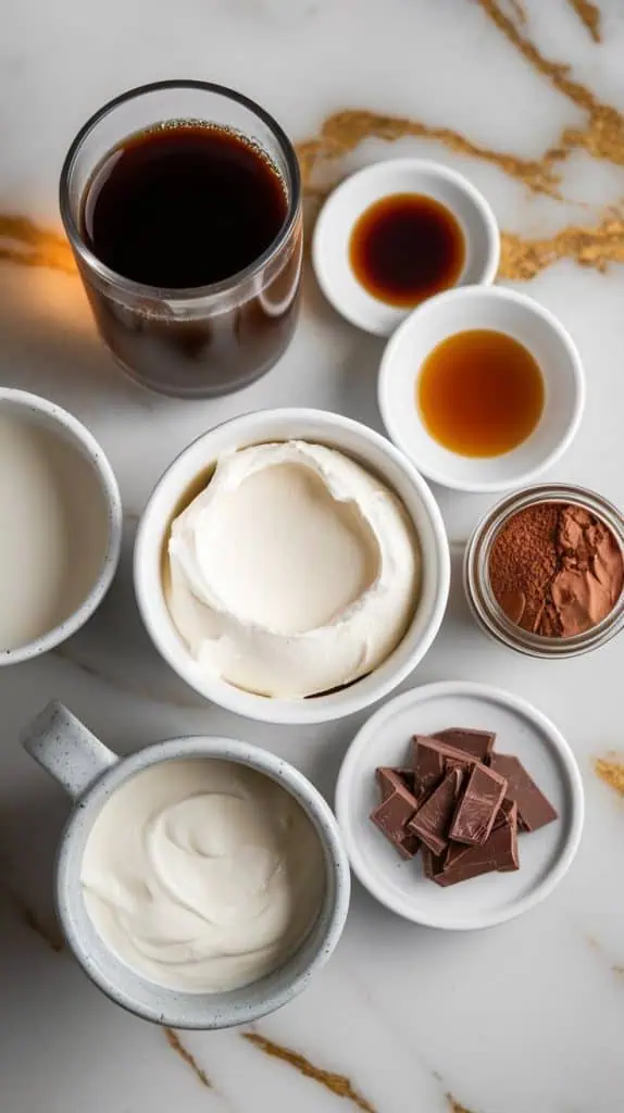 all ingredients needed for Tiramisu Cold Brew