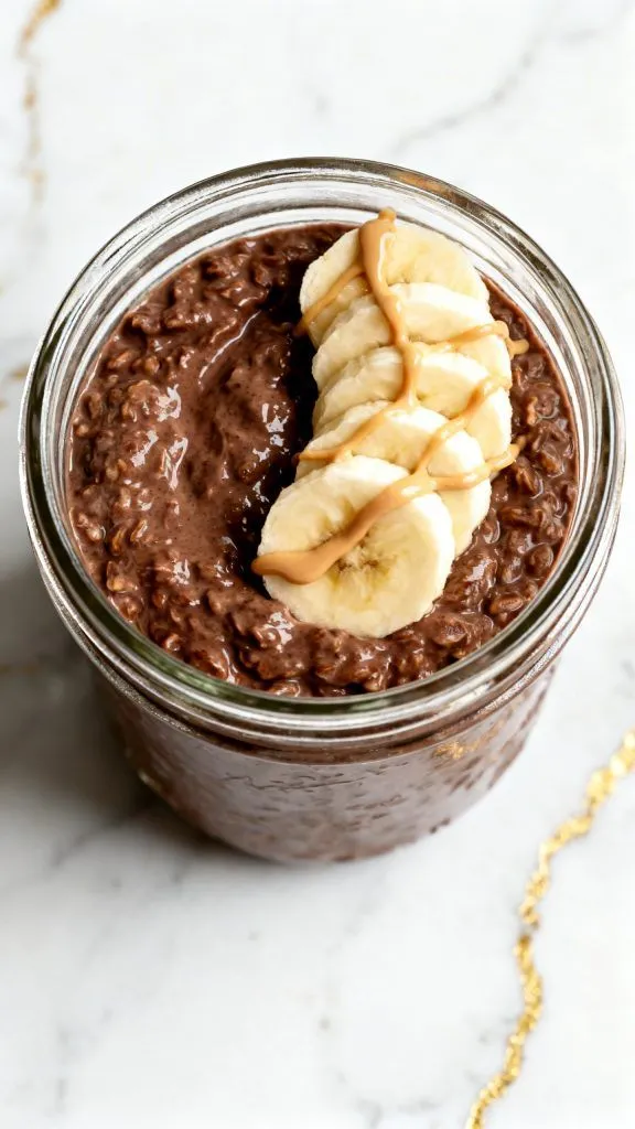 Chocolate Peanut Butter Banana Overnight Oats