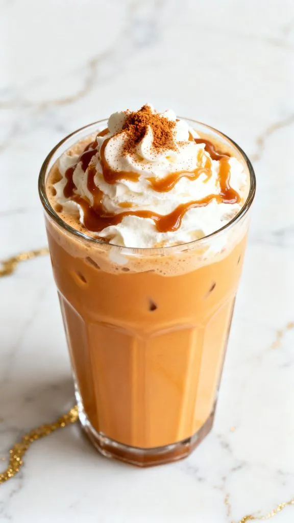 Caramel Pumpkin Spice Iced Coffee