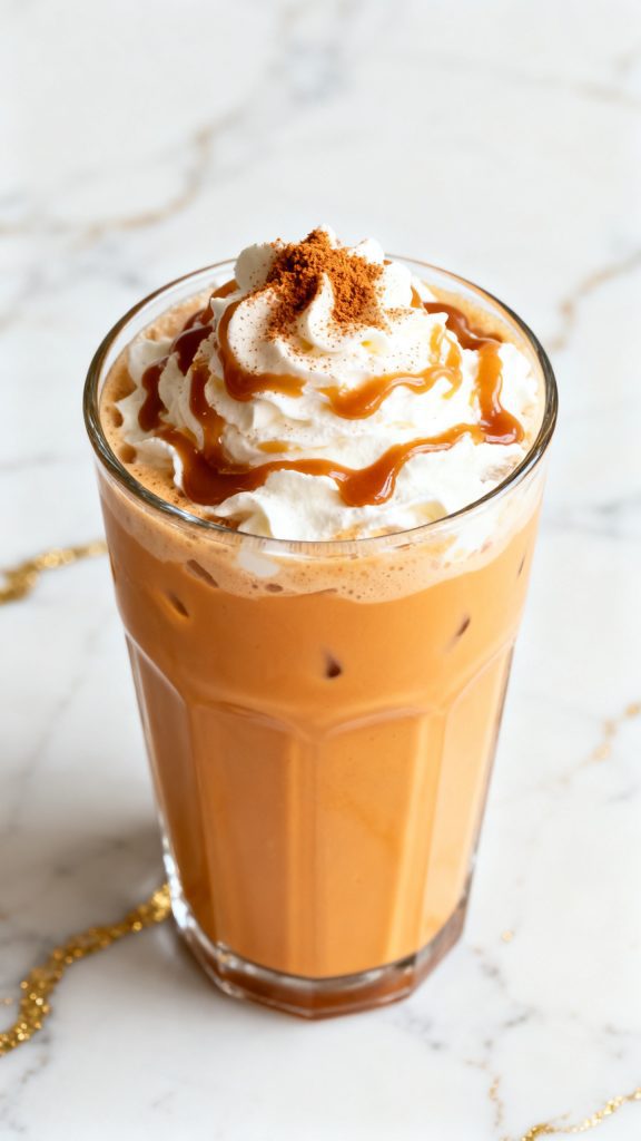 Caramel Pumpkin Spice Iced Coffee