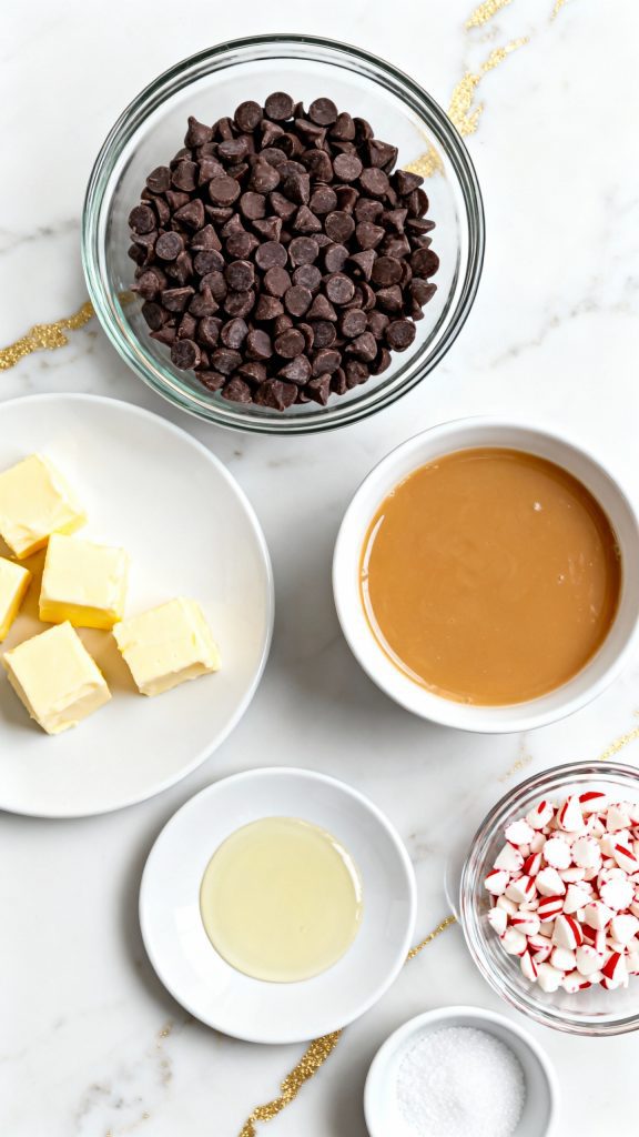 Chocolate Peppermint Fudge ingredients