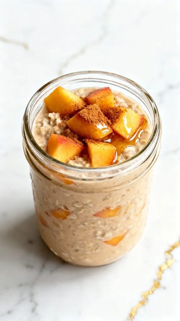 Peach Cobbler Overnight Oats