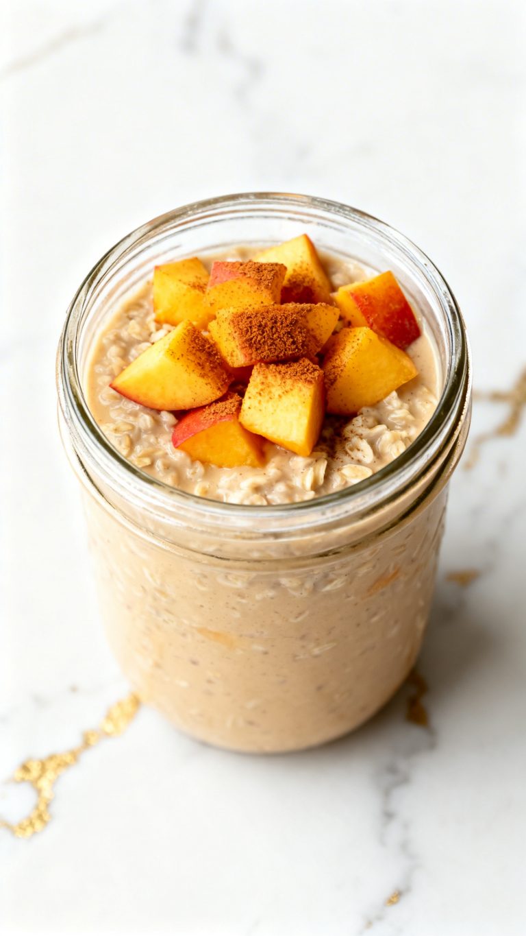 Peach Cobbler Overnight Oats