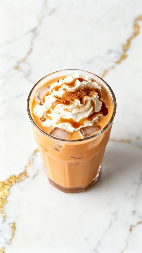 Caramel Pumpkin Spice Iced Coffee