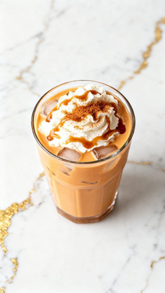 Caramel Pumpkin Spice Iced Coffee