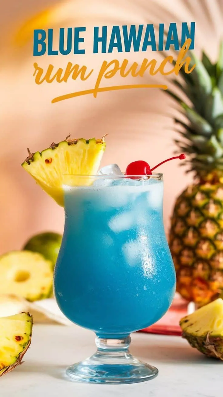 Hawaiian Rummy Rounds Blue Hawaiian Rum Punch 🍹🌴