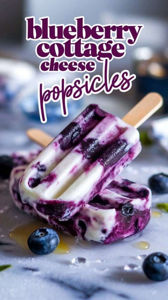 Blueberry Cottage Cheese Popsicles