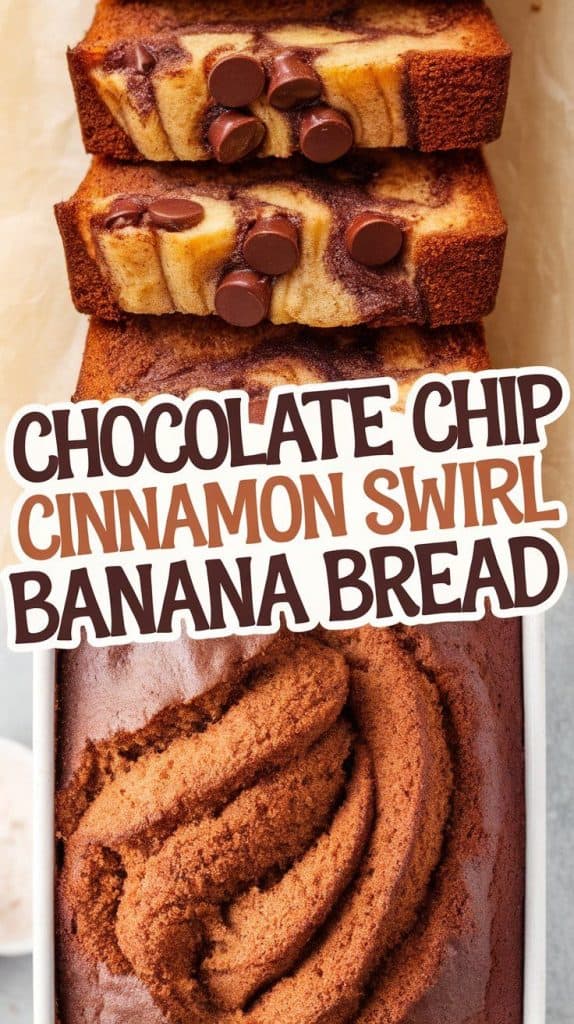 Chocolate Chip Cinnamon Swirl Banana Bread