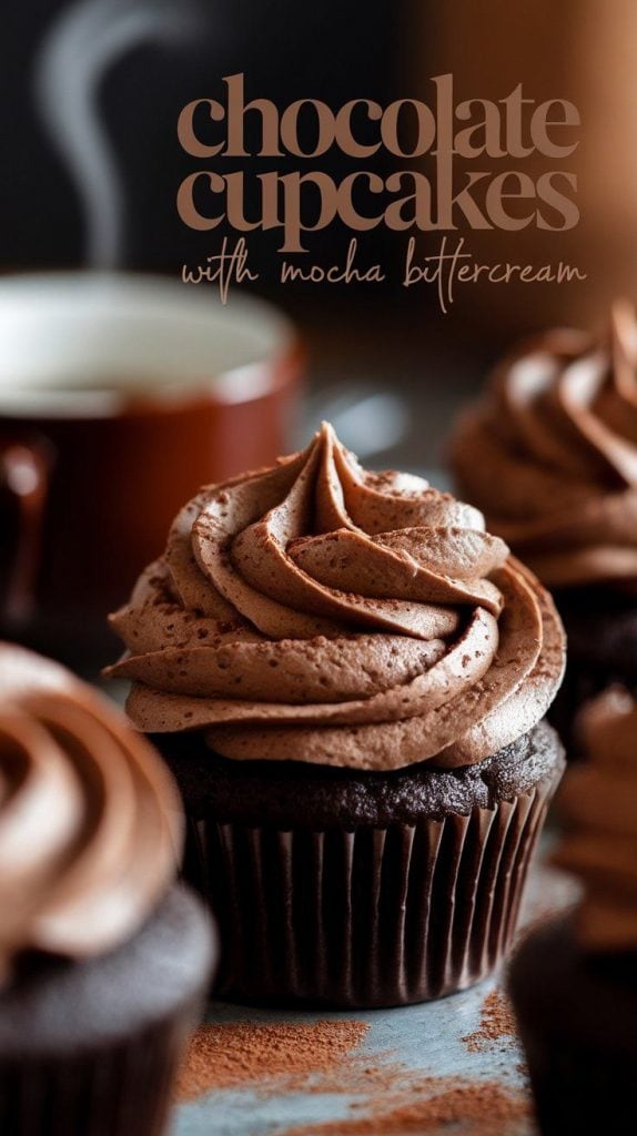 Chocolate Coffee Cupcakes with Mocha Buttercream Frosting