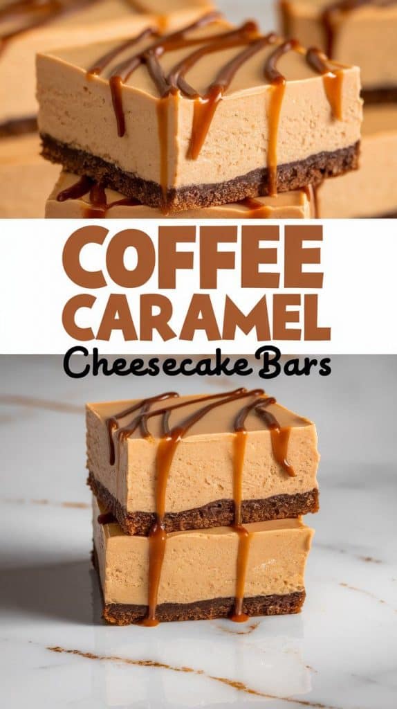 Coffee Caramel Cheesecake Bars