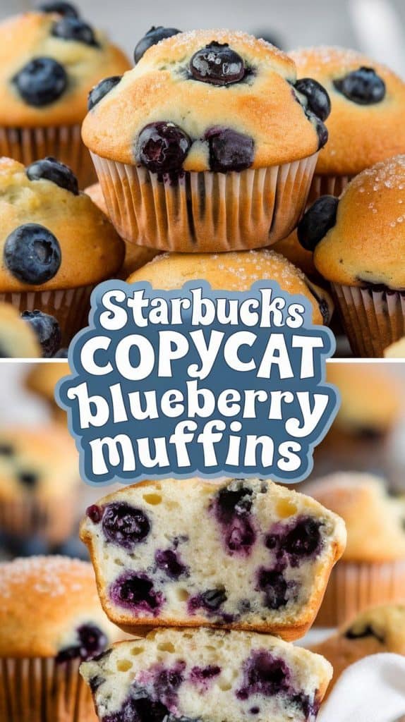 freshly baked Starbucks copycat blueberry muffins
