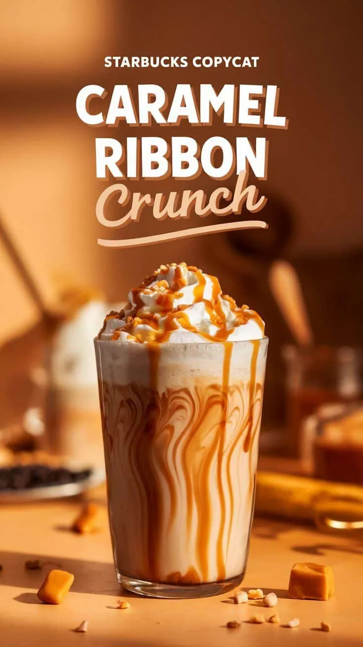 Ice Crunch Ribbon Starbucks Copycat Caramel Ribbon Crunch