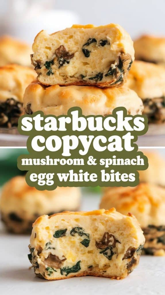  freshly baked Starbucks copycat mushroom & spinach egg white bites