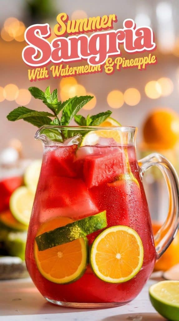 Summer Sangria with Watermelon and Pineapple