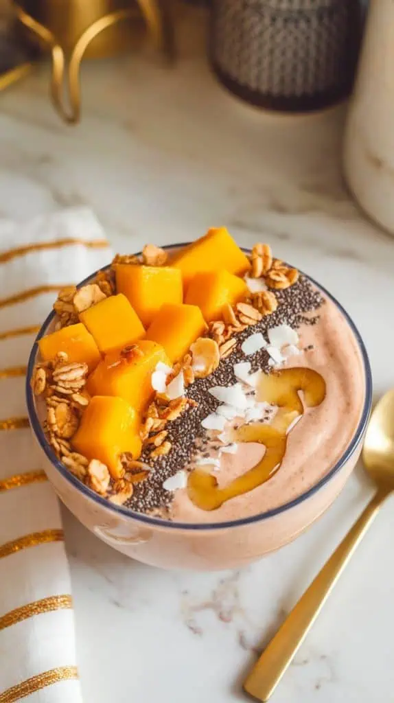 Mango Lassi Cottage Cheese Smoothie Bowl
